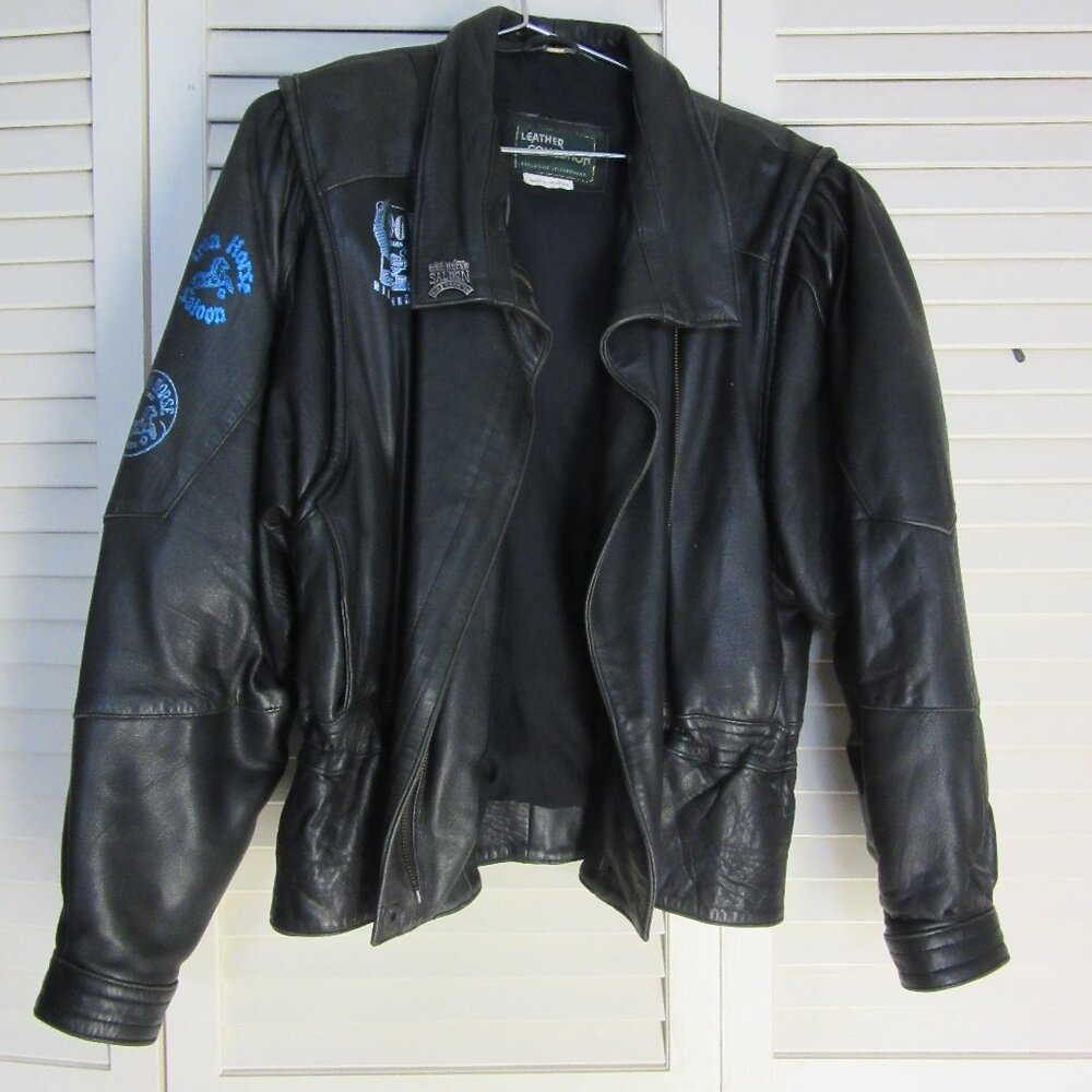 Vintage Leather Collection Motorcycle Biker Jacket Coat Womens Large